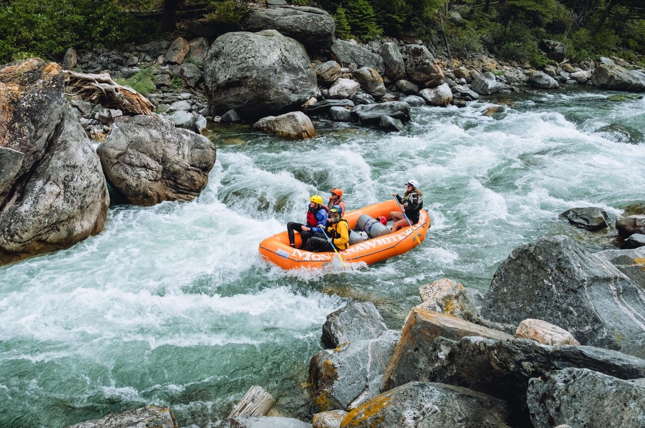 People enjoying rafting